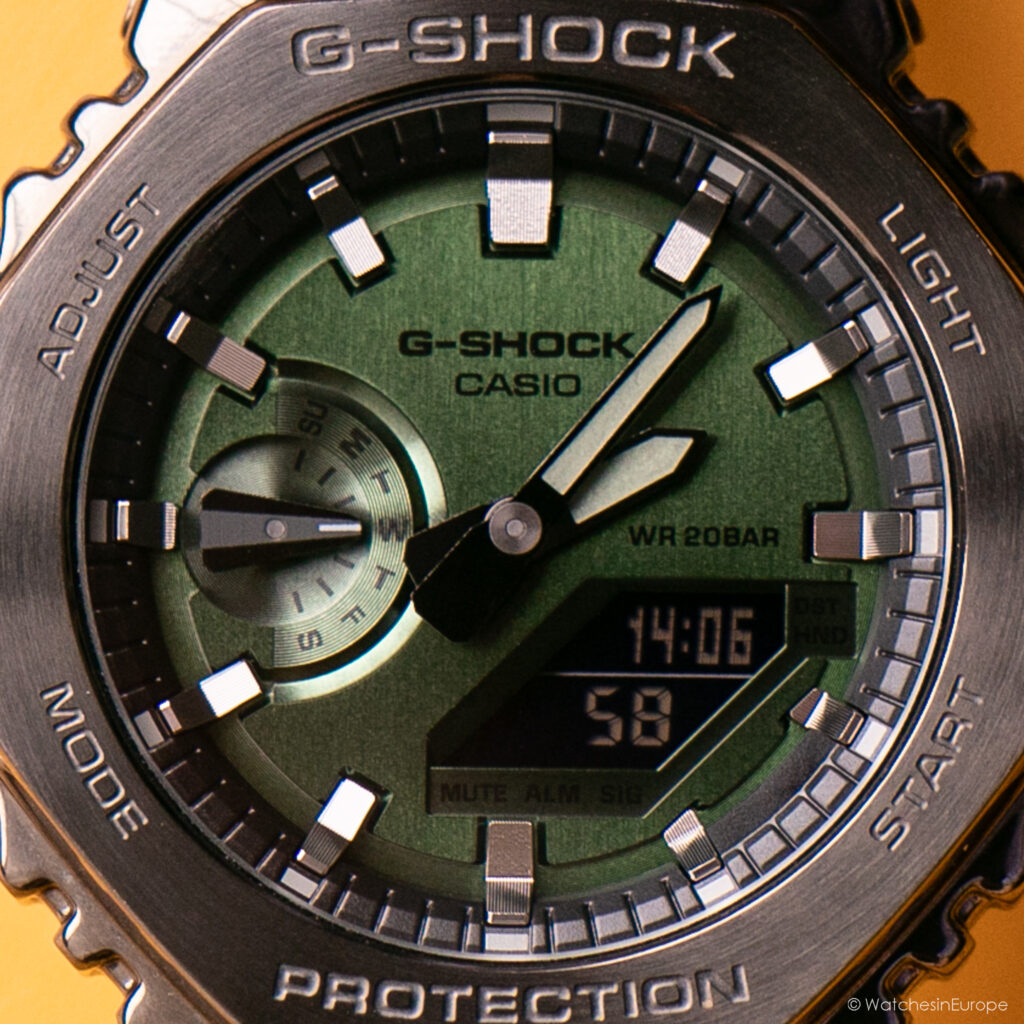 Close-up of the Casio G-shock GM-2100 watch